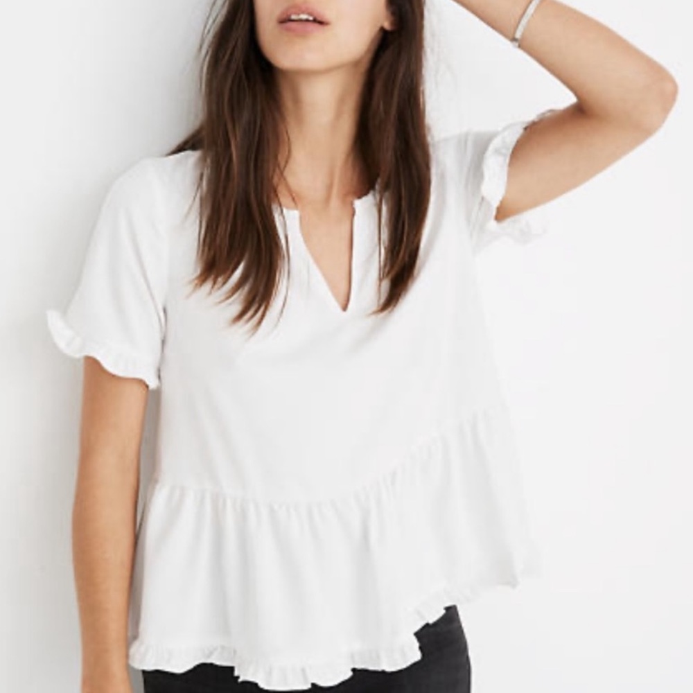 Madewell stanza ruffle hem top